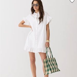 Jcrew Ruffle Hem Shirt Dress